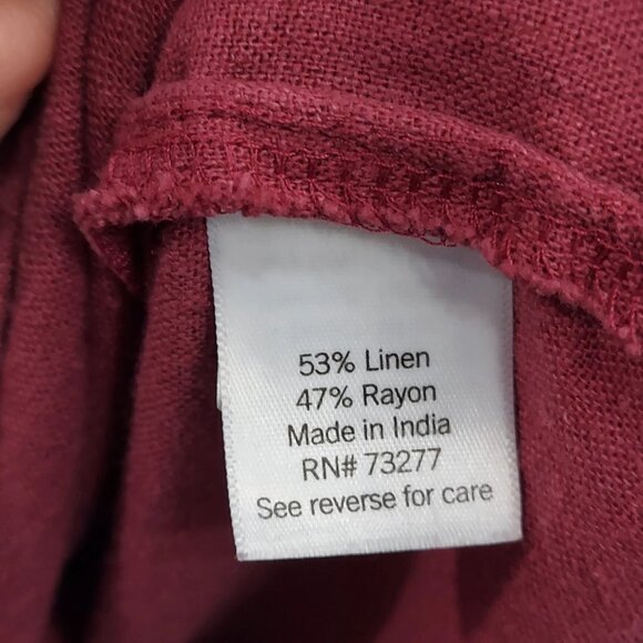 Sonoma Dress Women's Large Pink Magenta Shift Knee Length V-Neck Linen Blend - Picture 9 of 9